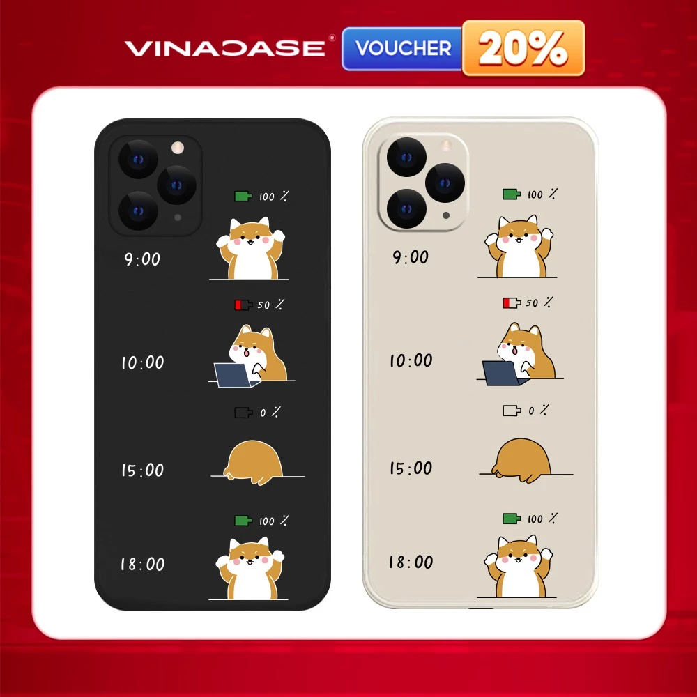 Ốp lưng Vina Case Iphone 6S/6 Plus/7G/8G/X/Xs/11/12/....dẻo cạnh vuông bảo vệ camera hình Pin thời gian