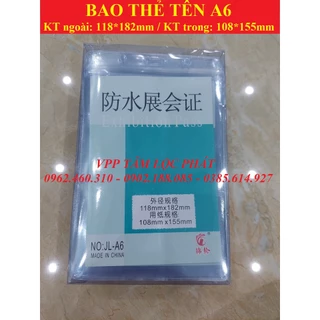 SỈ 100 BAO THẺ TÊN A6, DỌC, KT 118*182mm (LOẠI 1) - Thẻ đeo nhân viên