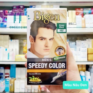 Thuốc nhuộm tóc phủ bạc Bigen Men's Speedy Color, số 102, màu nâu đen, dành cho nam giới