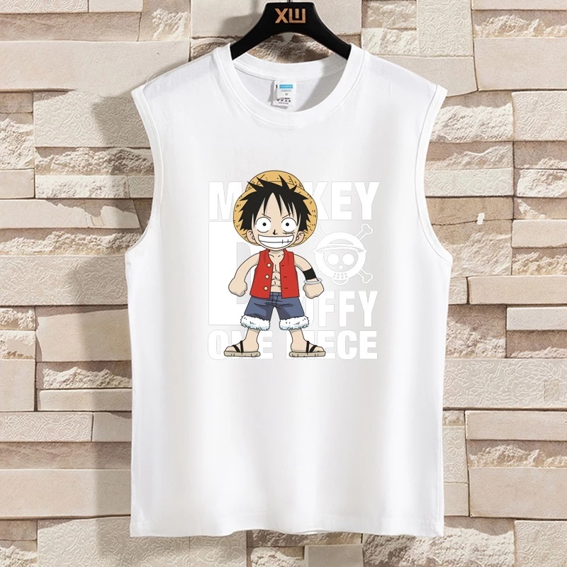 Áo 3 Lỗ Nam HappyFamily Mát Mẻ Thoải Mái In Hình Monkey D Luffy Chất Cotton 100 Cao Cấp