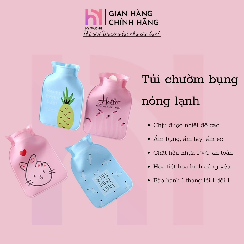 [CHE TÊN] Túi Sưởi Giữ Nhiệt Chườm Nóng Lạnh Giảm Đau Bụng Kinh, Nhức Mỏi Mini HYWAXING 8493