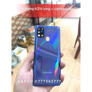 Nắp lưng Samsung A21S (kèm vành camera liền kính) nhiều màu zin new