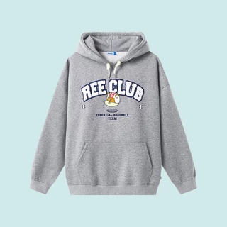 Local Brand Ree - Áo Hoodie Ree Club Màu Xám Thêu Bông