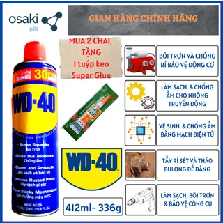 Chai Xịt Chống Rỉ, Bôi Trơn, Chống Ẩm Đa Dụng WD40, WD-40 412ml (336g)