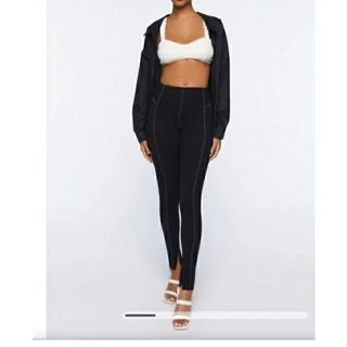 (Size S -M) Quần legging dày có dây kéo ống, Forever21