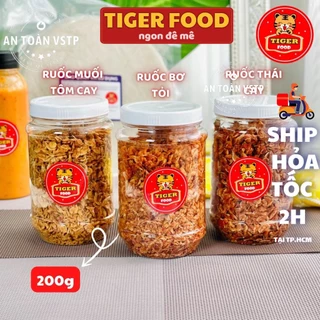 Ruốc tẩm gia vị 200g TIGER FOOD Tép ngon mix muối tôm,bơ tỏi, thái cay SIÊU GHIỀN dùng cho nhiều món