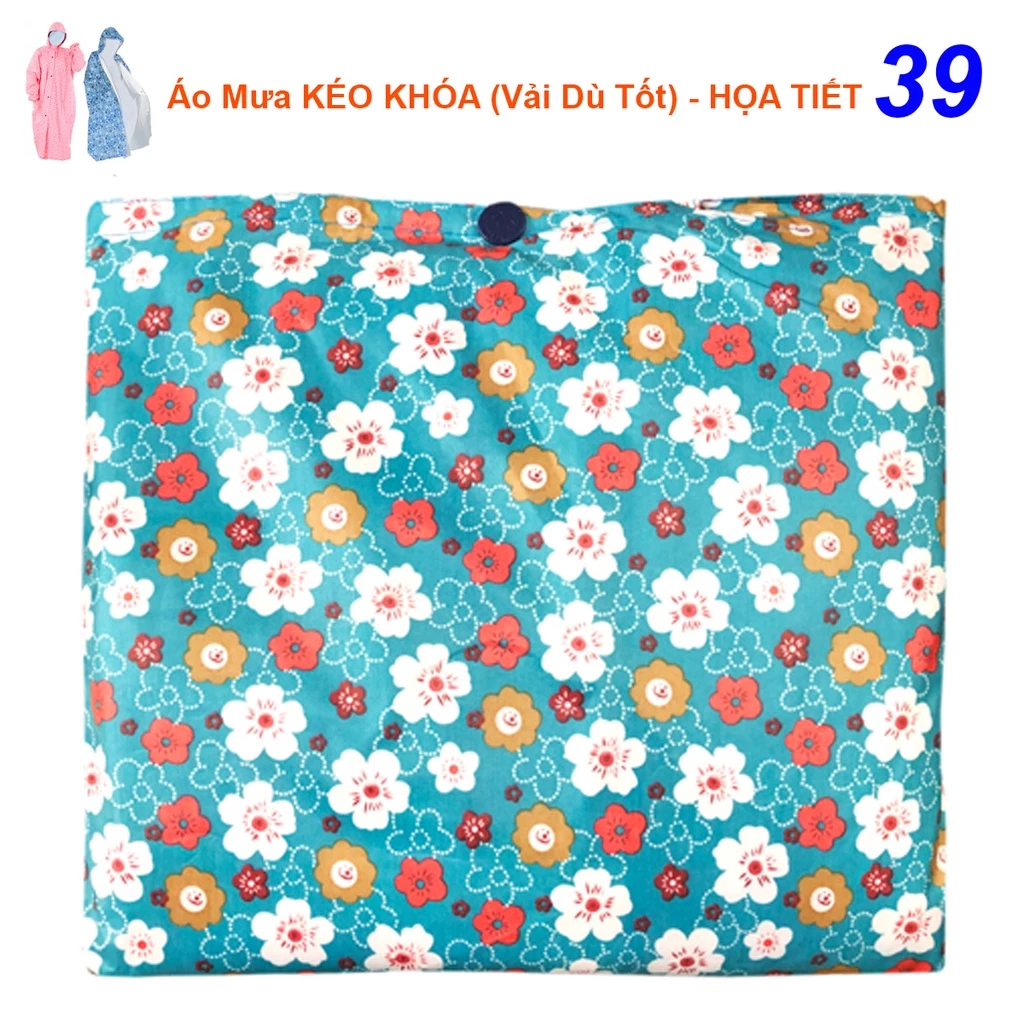 Áo Mưa Người Lớn Kiểu Măng Tô Có Dây Kéo Chống Nước Họa Tiết Siêu Xinh (ao mua nam nu, đồ đi mưa chống nước, ao day keo)