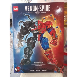 Đồ chơi lắp ráp kiểu 76139 Xếp hình Venom và Spide 816 mảnh