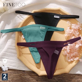 FINETOO Set 2 Quần Lót Cotton Lọt Khe Lưng Thấp Quyến Rũ Cho Nữ