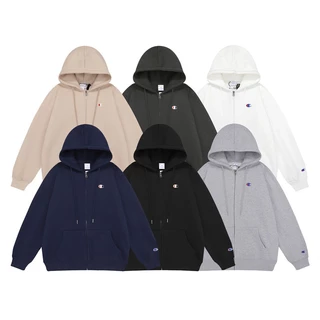 Áo Khoác hoodie Có Khóa Kéo Thêu Chữ Champion Phong Cách Đường Phố Thời Trang Cho Cặp Đôi