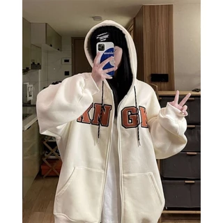 Áo hoodie zip khoá kéo nỉ bông nam nữ unisex in hình XN GK