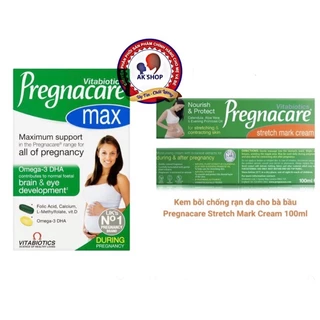 Combo bầu max và kem chống rạn Pregnacare hàng chính hãng UK