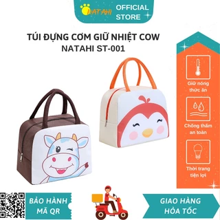 Túi giữ nhiệt đựng cơm văn phòng Cow NATAHI ST001 đựng đồ ăn, thực phẩm, chống ăn mòn, chống thấm và sang trọng