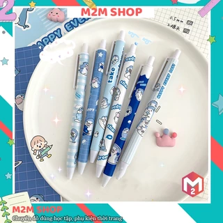 Bút bi bấm mực đen ngòi 0.5mm hình cá mập bé cute dễ thương