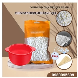 Combo chén nấu sáp Wax Beans cao cấp - Combo chén nấu sáp wax lông chống dính silicon cao cấp