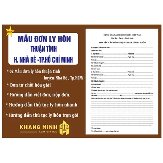 Thủ tục ly hôn thuận tình huyện Nhà Bè + Đơn ly hôn thuận tình+ Hướng dẫn mới nhất