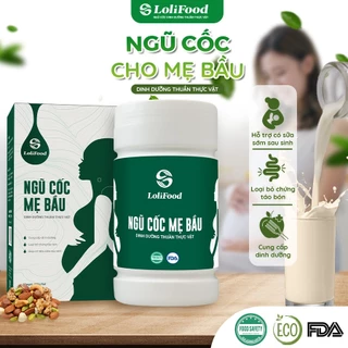 Ngũ Cốc Bầu bột ngũ cốc cho bà bầu LoliFood 500g Loại Bỏ Táo Bón, Giảm Tiểu Đường Thai Kỳ, Nhiều Omega 3 6 [Date 2025]