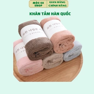 Khăn tắm lông cừu hàn quốc cao cấp 70x140 cm chất bông siêu mềm mịn thấm nước cực nhanh Mộc 68 shop