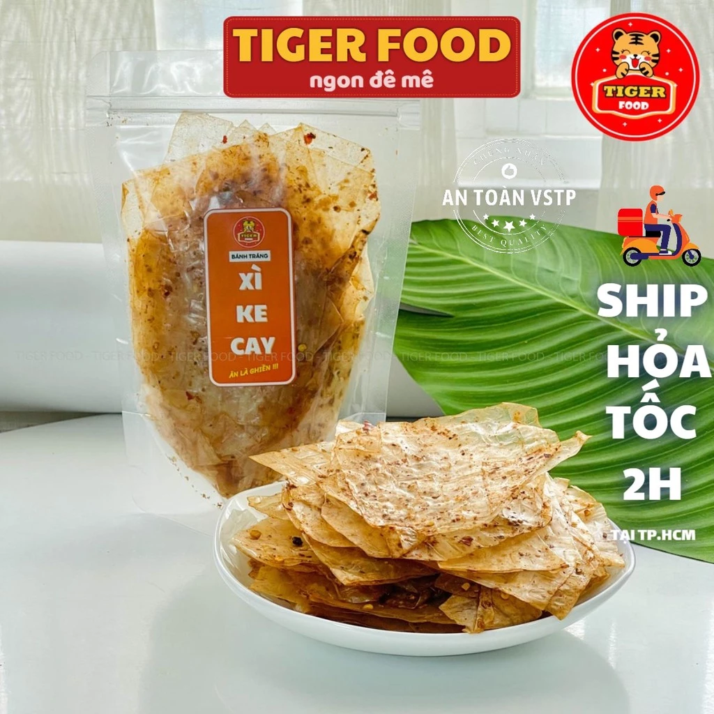 Bánh Tráng Xì Ke Cay 💖TIGER FOOD💖 Bánh Tráng Muối Nhuyễn Xì Ke Siêu Ngon Túi zip 100g - Đồ Ăn Vặt Snack Sài Gòn