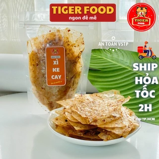 Bánh Tráng Xì Ke Cay 💖TIGER FOOD💖 Bánh Tráng Muối Nhuyễn Xì Ke Siêu Ngon Túi zip 70g - Đồ Ăn Vặt Sài Gòn