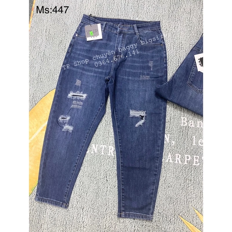 [447] Quần Jean Form Baggy 9 Tấc Bigsize Co Giãn 4 Chiều TP Shop