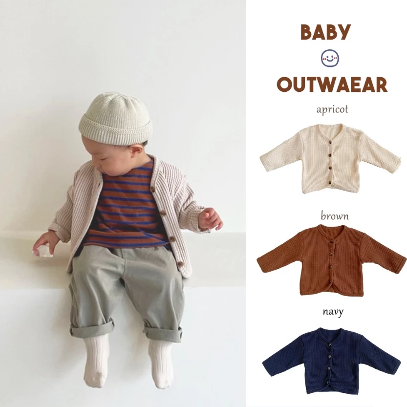 Mùa Xuân Và Mùa Thu Áo Khoác Dài Tay Mới Cho Bé🧶 Áo Khoác Cardigan Dáng Rộng Màu Trơn 3 Màu Giản Dị Áo Sơ Mi Điều Hòa Ấm Áp Cho Bé Áo Khoác Cho Bé 0-2 Tuổi