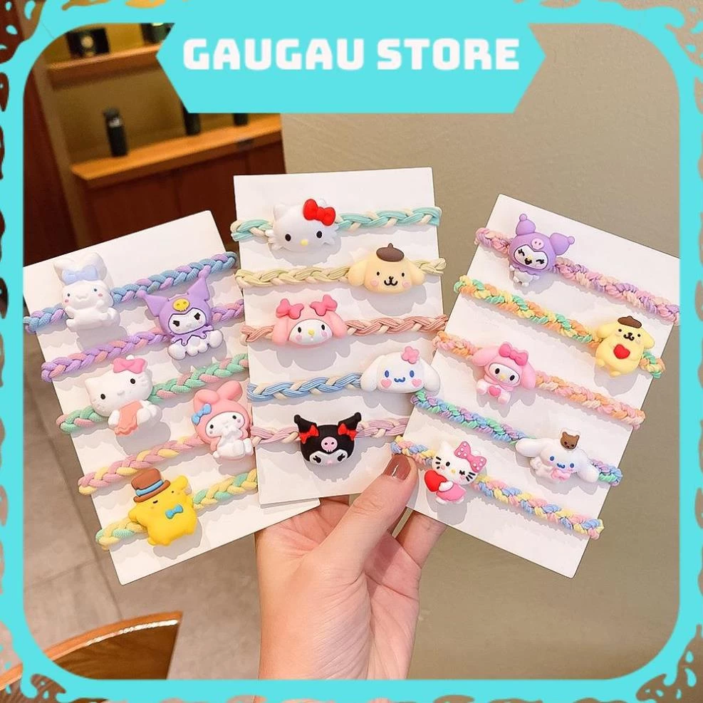 [ Hàng Loại 1 ] Dây Cột Tóc Cỡ Lớn Họa Tiết Hoạt Hình Phong Cách Hàn Quốc
