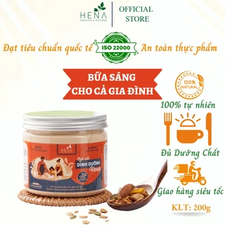 Bột Ngũ Cốc Ăn Sáng Dinh Dưỡng Hena 200G Tinh Chế Cao Cấp, Ngũ Cốc Dinh Dưỡng Cho Cả Gia Đình Chuẩn Iso 22000