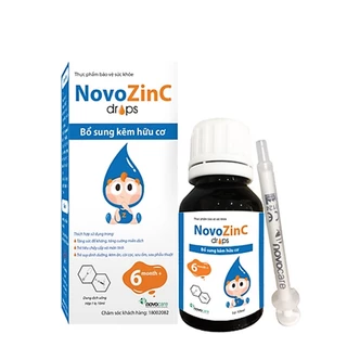 Kẽm cho bé Novocare - Novozinc bổ sung kẽm hữu cơ cho bé từ 1 tháng tuổi, lượng uống ít, không chát