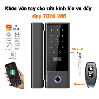 Khoá vân tay App Tuya hoặc TTlock cho cửa kính có chìa khoá cơ cho cửa lùa và cửa đẩy