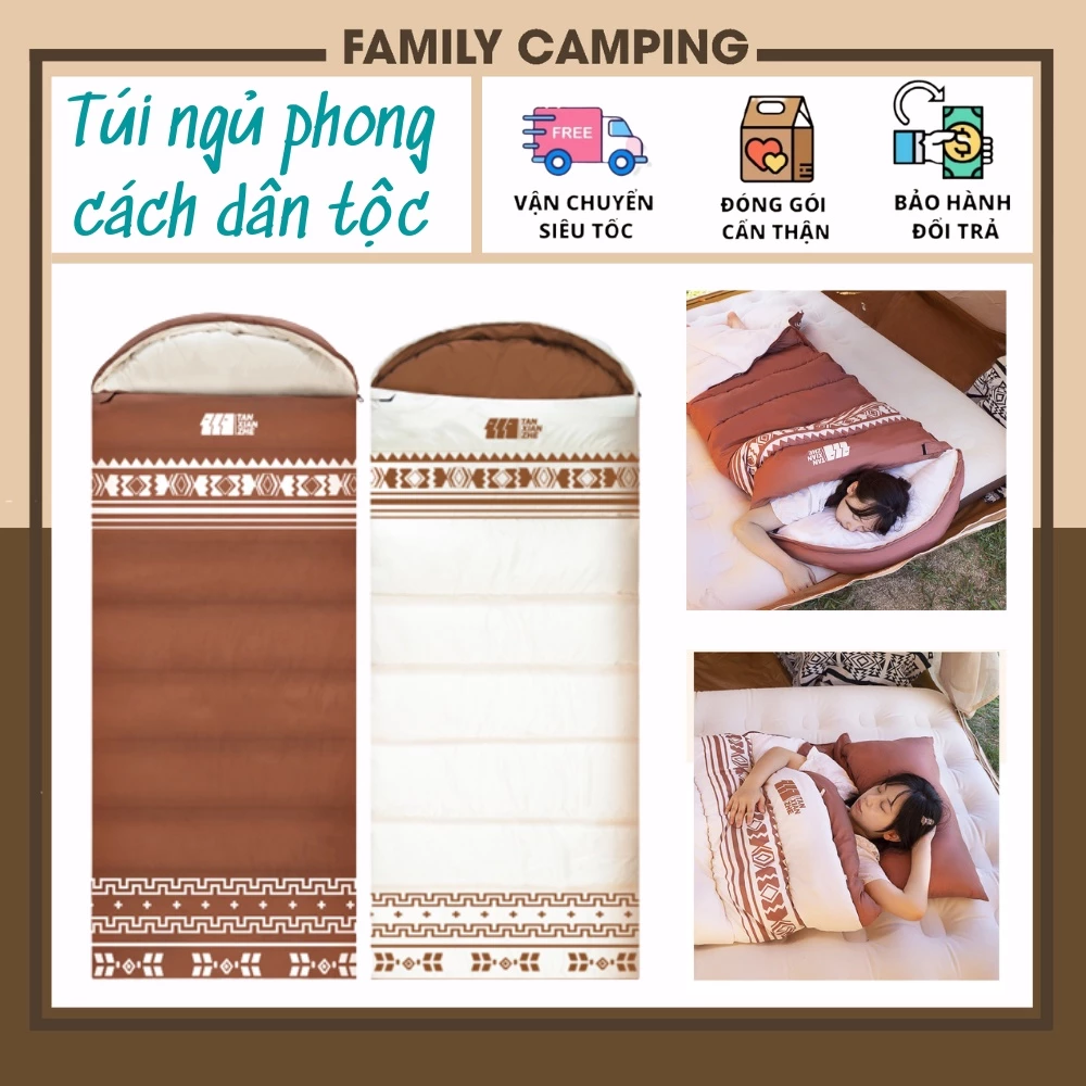 Túi ngủ đơn văn phòng cắm trại dã ngoại ngoài trời mùa đông dày chống lạnh ấm người lớn bốn mùa