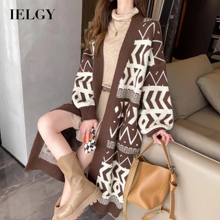 IELGY IELGY Áo Khoác cardigan Dài Qua Gối plus size Phong Cách retro Cho Nữ