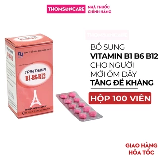 Vitamin B1 B6 B12 Đại Uy, Trivitamin 3B viên nén, giúp bổ sung vitamin cho cơ thể - (Hộp 10 vỉ x 10 viên nén)