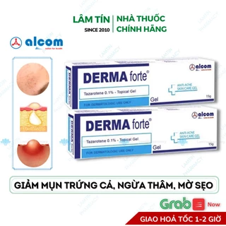 Kem Derma forte Chính Hãng Alcom Hết Mụn Trứng Cá, Ngừa Thâm, Mờ Sẹo, Dưỡng Da ( Tub 15g )