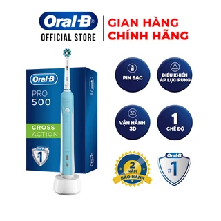 Bàn chải đánh răng điện Oral-B Pro 500 D16.513 - Hàng chính hãng 100% Bảo hành 24 tháng