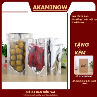 1KG TÚI ZIP BẠC đáy đứng 1 một mặt bạc, 1 mặt trong