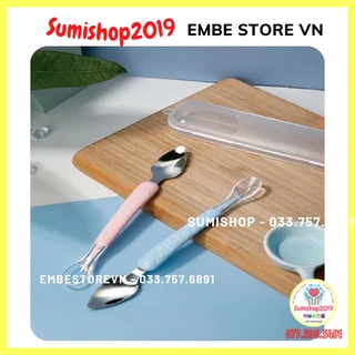 Muỗng Thìa Nạo trái cây 2 đầu cho bé ăn dặm Sumishop2019