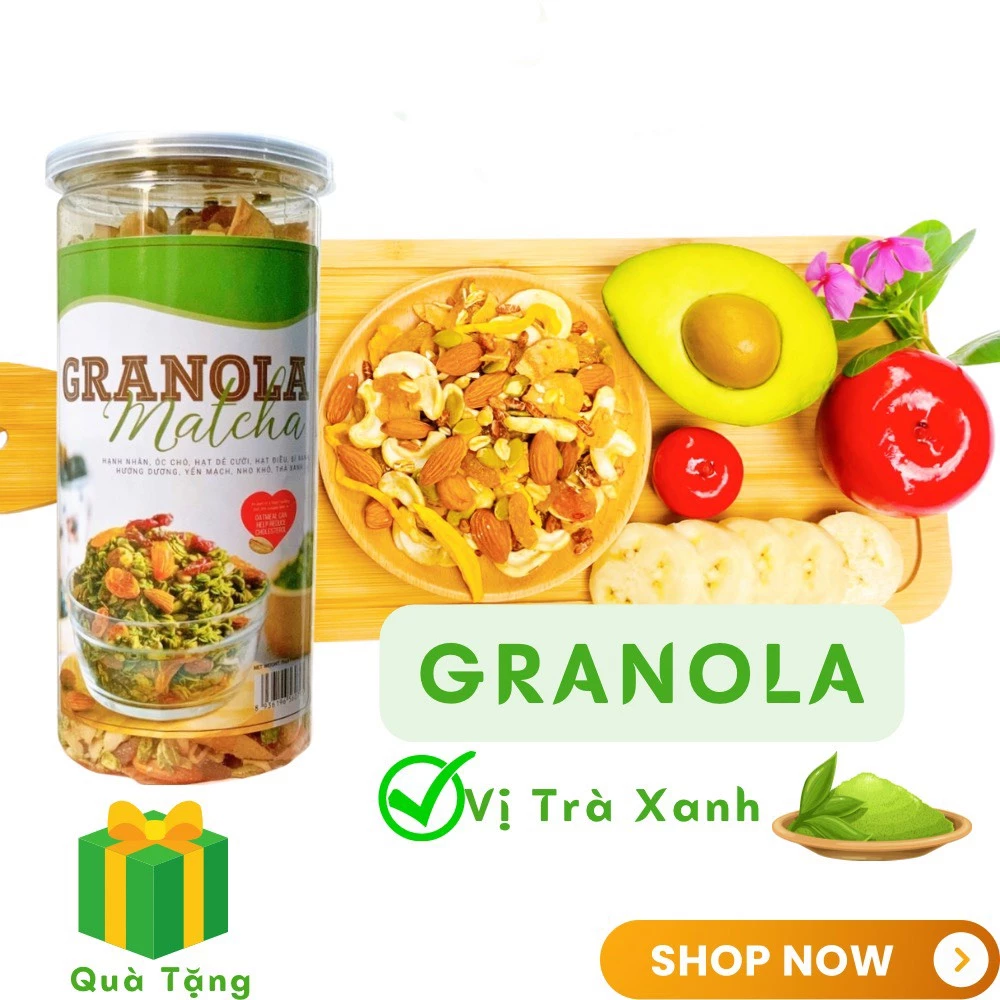 500g ngũ cốc Granola Ăn kiêng không đường, siêu hạt, siêu ngon, siêu thơm, loại 50% yến và 10% yến có macca