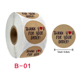 Cuộn 500 sticker dán Thank you -Tem Cảm Ơn Siêu Dễ Thương (B-01)