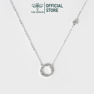 Dây chuyền bạc nữ TLEE tròn đính đá cao cấp TleeJewelry D0114 (Bluesea)