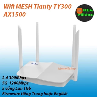 Modem wifi MESH Tianty TY300, TY400 AX1500 tiếng Anh, Trung