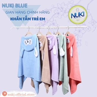 Khăn Tắm Có Mũ Thương Hiệu NUKI 100% Cotton Lông Cừu Mềm Mượt Thấm Hút Tốt 70x140cm