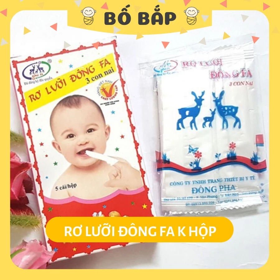 [Không Hộp] Combo 50 rơ lưỡi Đông Fa vệ sinh răng miệng cho bé - Bố Bắp Store