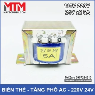 Biến thế 220V ra 24V AC 5A – kép