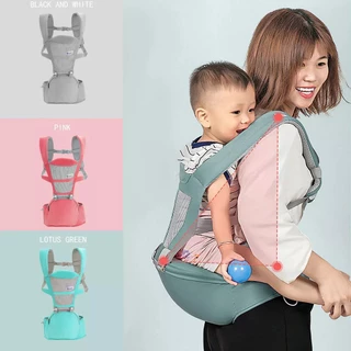 Địu ngồi cho bé 6 tư thế có bệ ngồi mềm mại chống gù lưng cho bé, Chất vải thô cotton, Ghế ngồi bằng xốp EPP siêu nhẹ