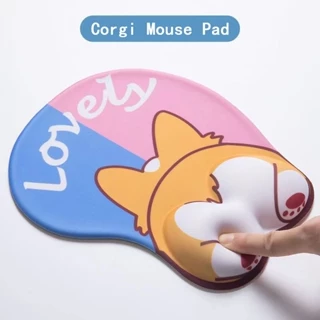 Miếng Lót Chuột Máy Tính Hình Chú Chó Corgi 3D Dễ Thương