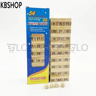 [HCM] Bộ Đồ Chơi Rút Gỗ Wiss Toy(Gồm 54 Thanh Gỗ Và 4 Xúc Xắc)