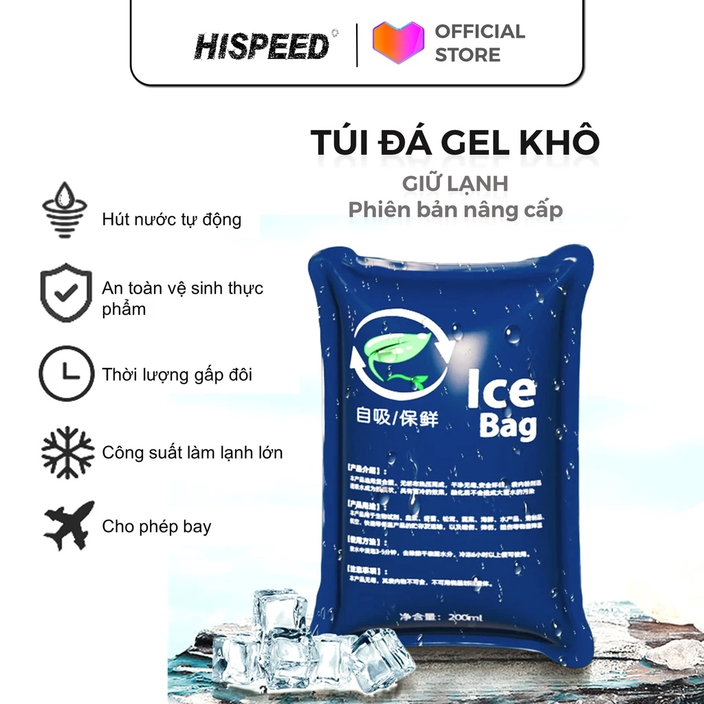 2023 Túi Đá gel Khô giữ lạnh Bảo Quản thực phẩm túi gel Đá khô HISPEED Tinh thể polymer hydrogel phiên bản Nâng cấp