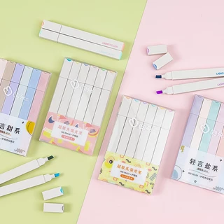 Bộ 6 Bút highlight pastel bút đánh dấu nhớ dòng morandi trang trí sổ tay bullet journal | Lion House