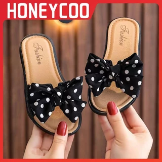 【Honeycoo】Dép Xăng Đan Đế Mềm Đính Nơ Xinh Xắn Cho Bé Gái